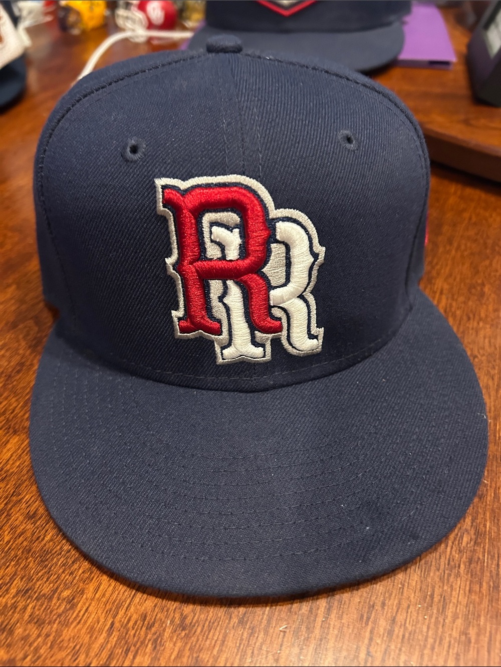 New Era Navy Blue Hat with Red and White RR Logo